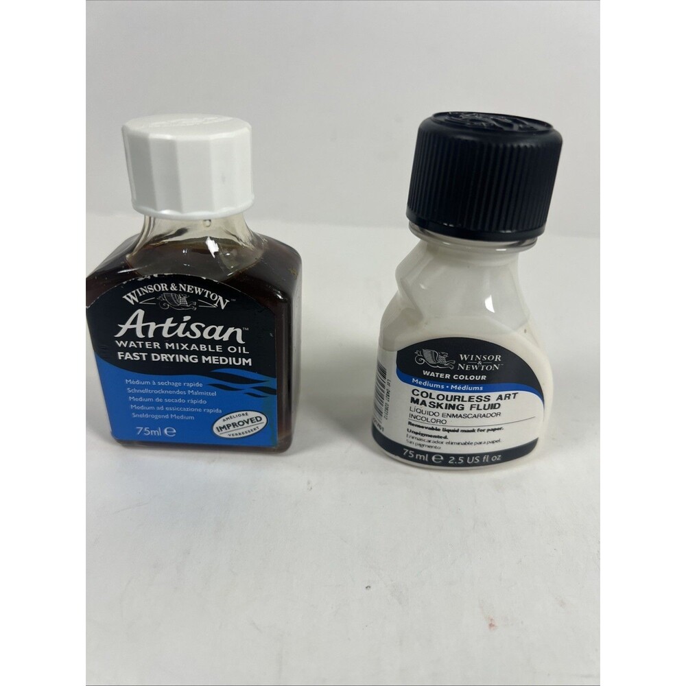 Winsor & Newton Colorless Masking Fluid & Artisan Oil Painting Medium 75ml Ea